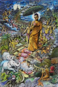 Religiös Werke - Buddha im Himmel Buddhismus